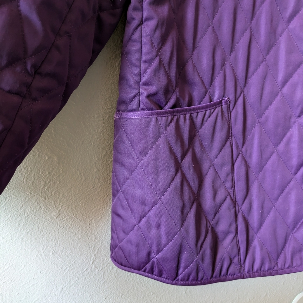 Saks Fifth Avenue Purple Quilted Coat Size L - Picture 3 of 6